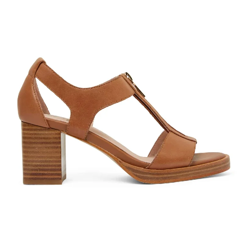 Abigail Heel in Tan Leather