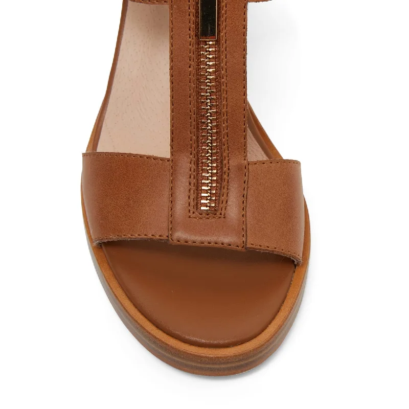 Abigail Heel in Tan Leather