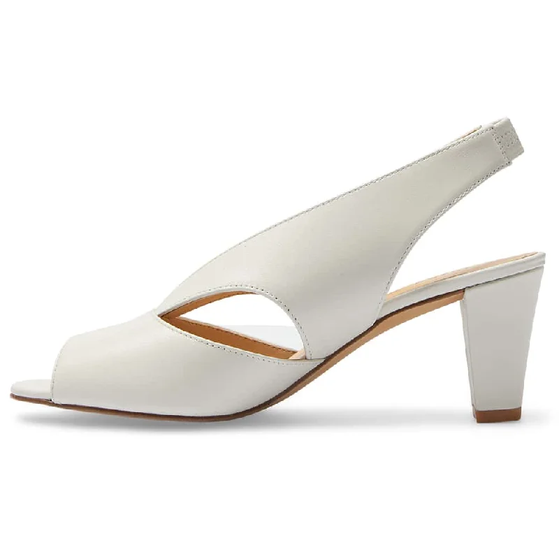 Alice Heel in White Leather