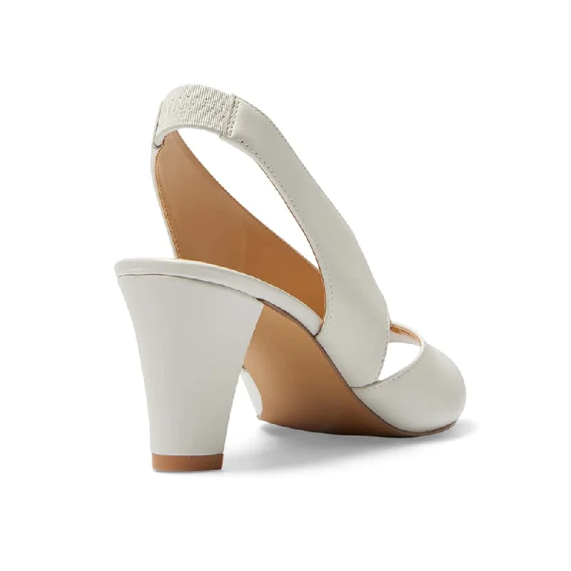 Alice Heel in White Leather