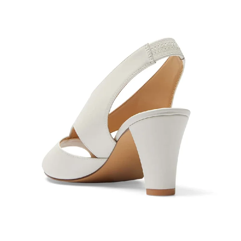 Alice Heel in White Leather