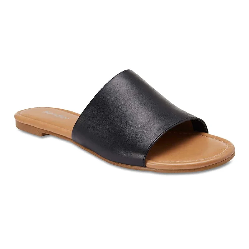 Dana Slide in Black Leather