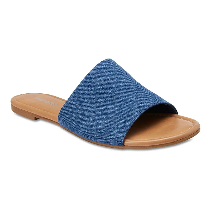 Dana Slide in Denim Fabric