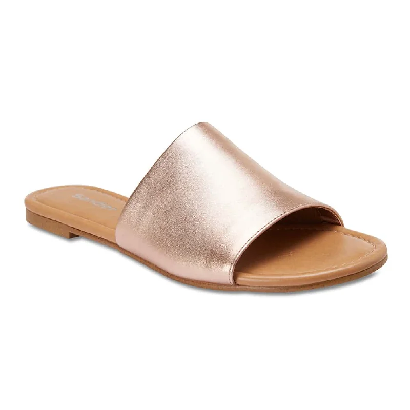 Dana Slide in Rose Gold Leather