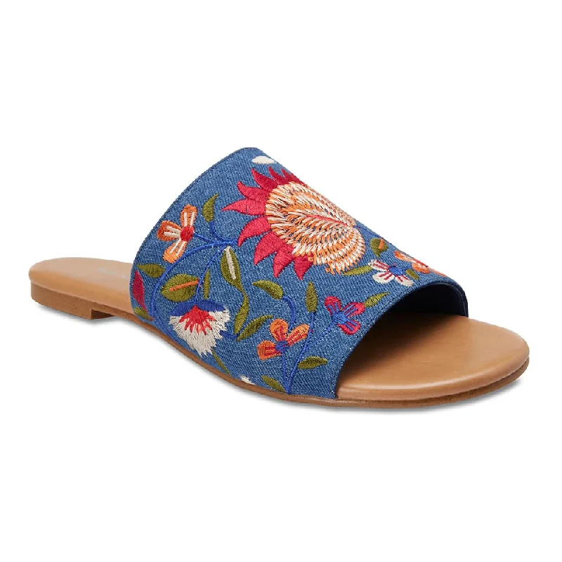 Daze Slide in Denim Fabric