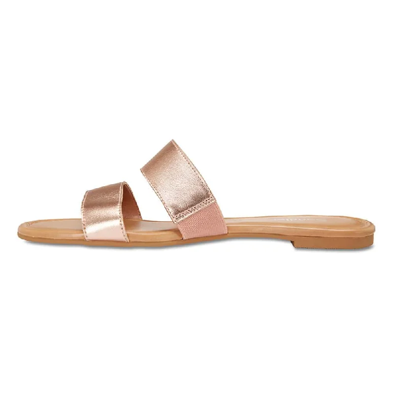 Deuce Slide in Rose Gold Leather