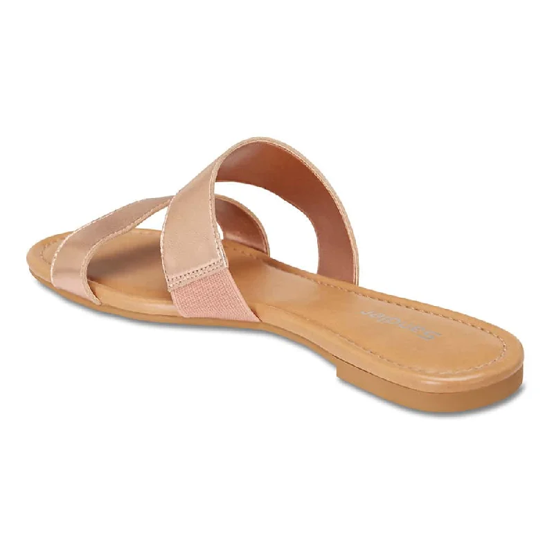 Deuce Slide in Rose Gold Leather