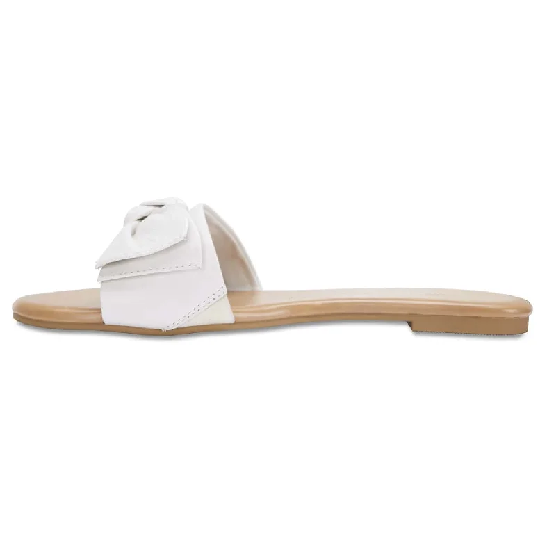 Dove Slide in White Leather