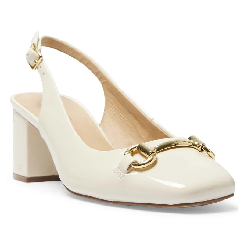 Goldie Heel in Bone Patent