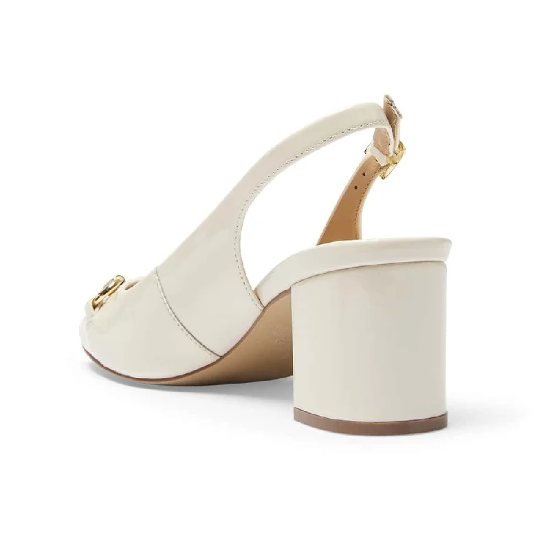 Goldie Heel in Bone Patent