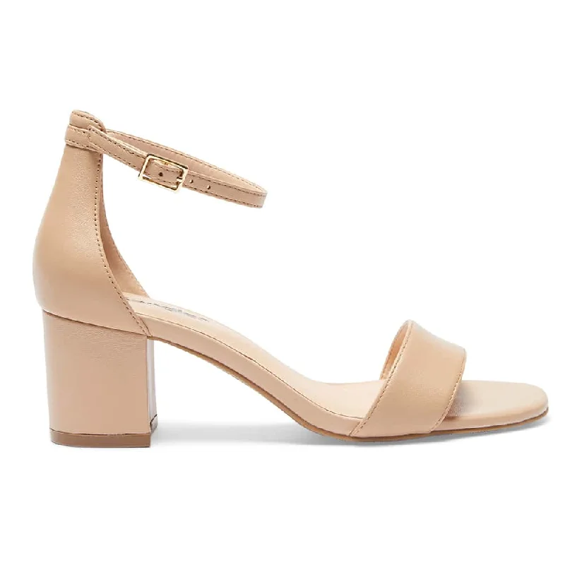 Harmony Heel in Nude Leather