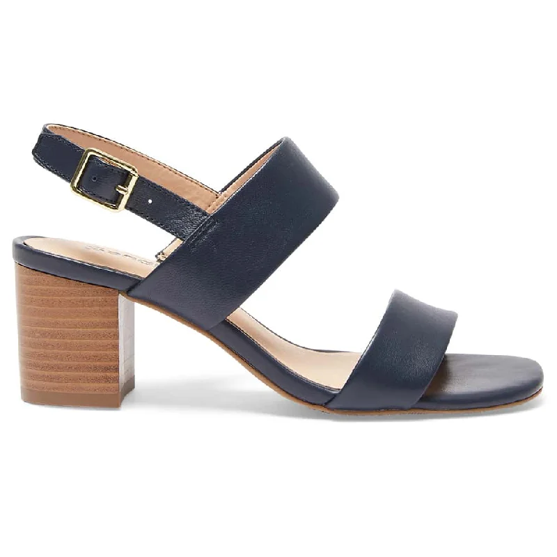 Hayley Heel in Navy Leather