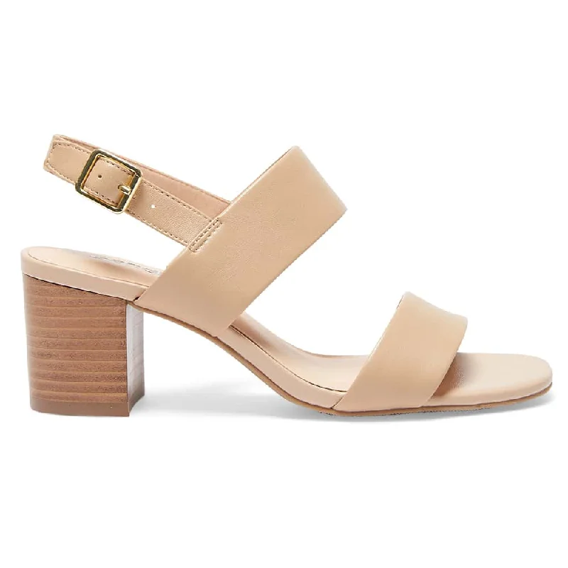 Hayley Heel in Nude Leather