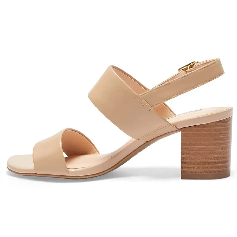 Hayley Heel in Nude Leather