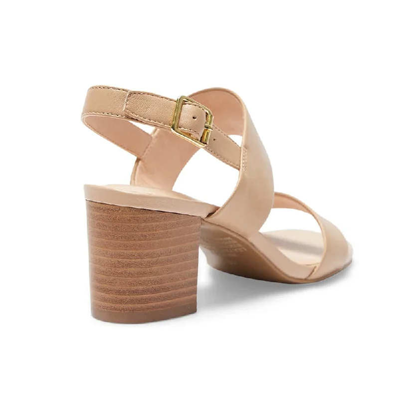 Hayley Heel in Nude Leather