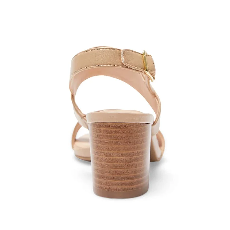 Hayley Heel in Nude Leather