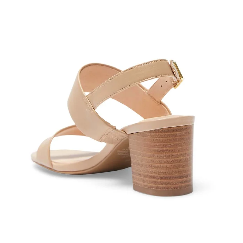 Hayley Heel in Nude Leather