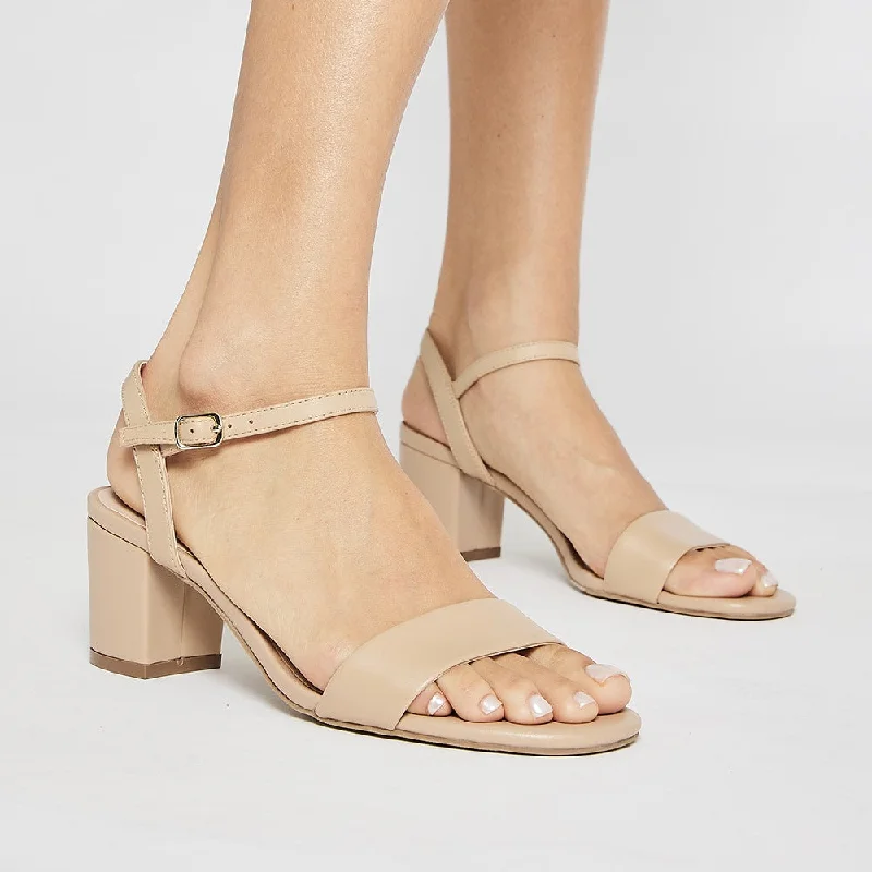 Heather Heel in Nude Leather