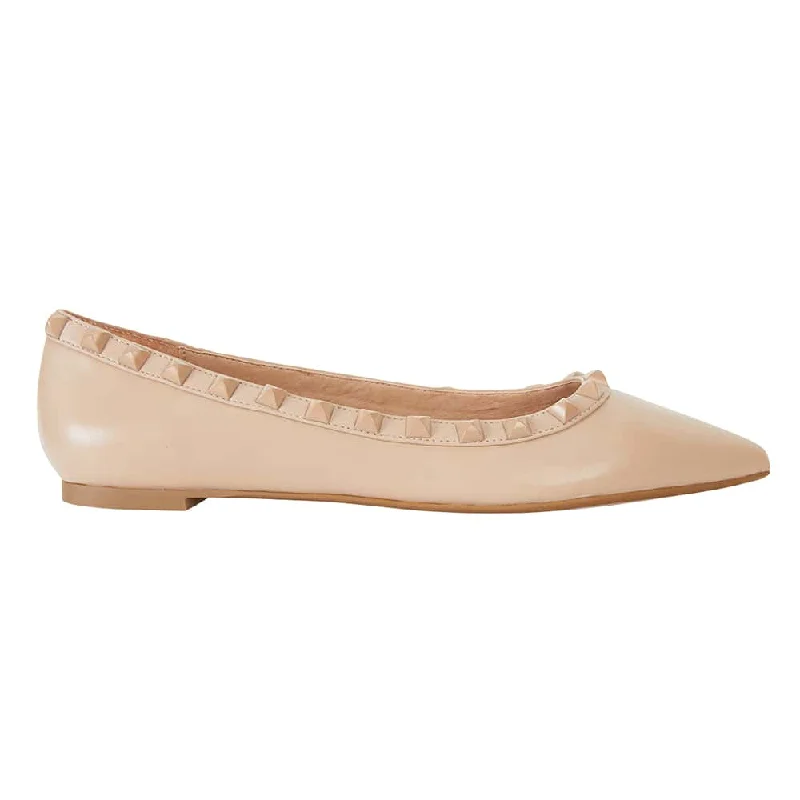 Iggy Flat in Nude And Matte Leather