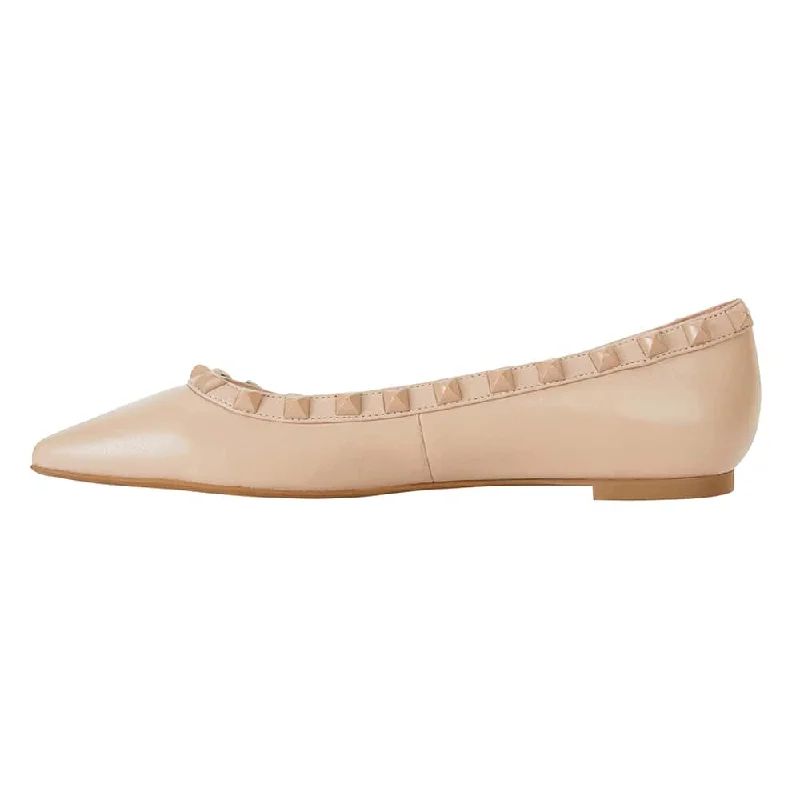 Iggy Flat in Nude And Matte Leather