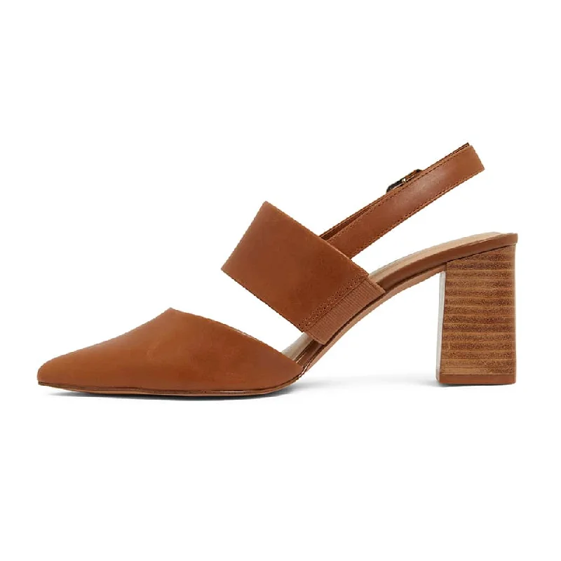 Kitson Heel in Cognac Leather