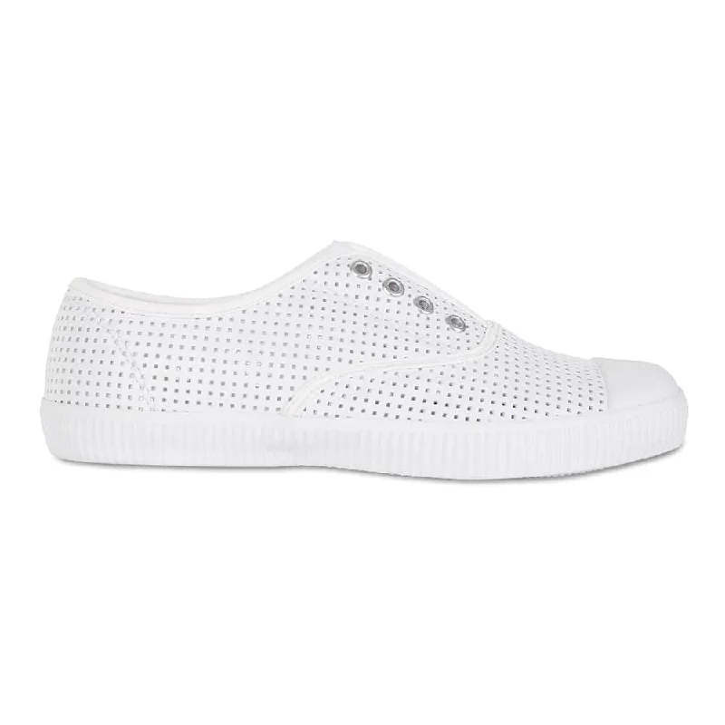 Lacey Sneaker in White Canvas