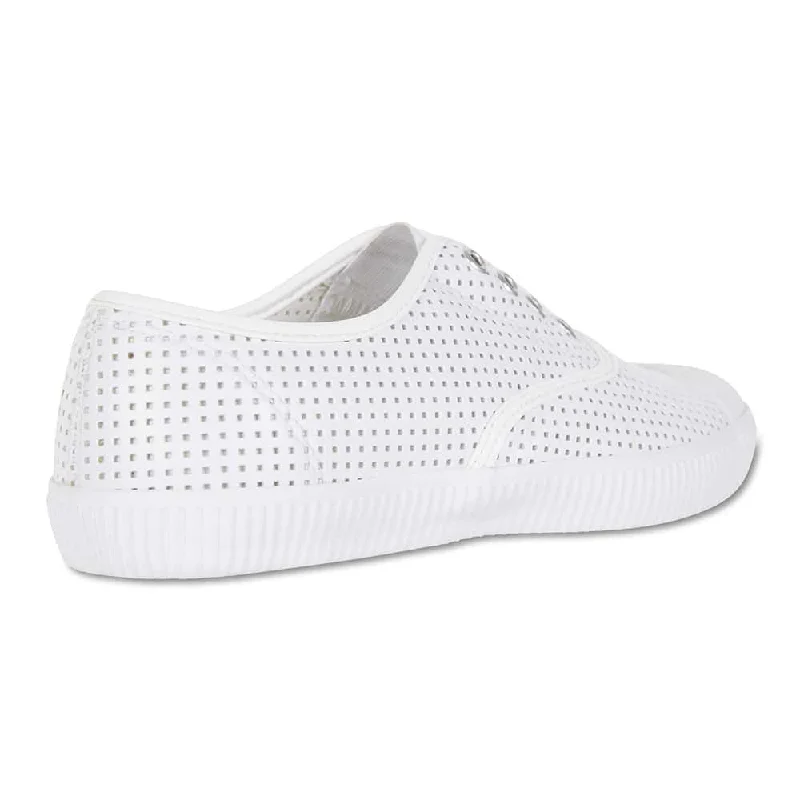 Lacey Sneaker in White Canvas