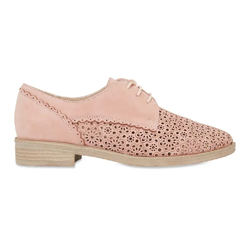 Nero Brogue in Pale Pink Nubuck