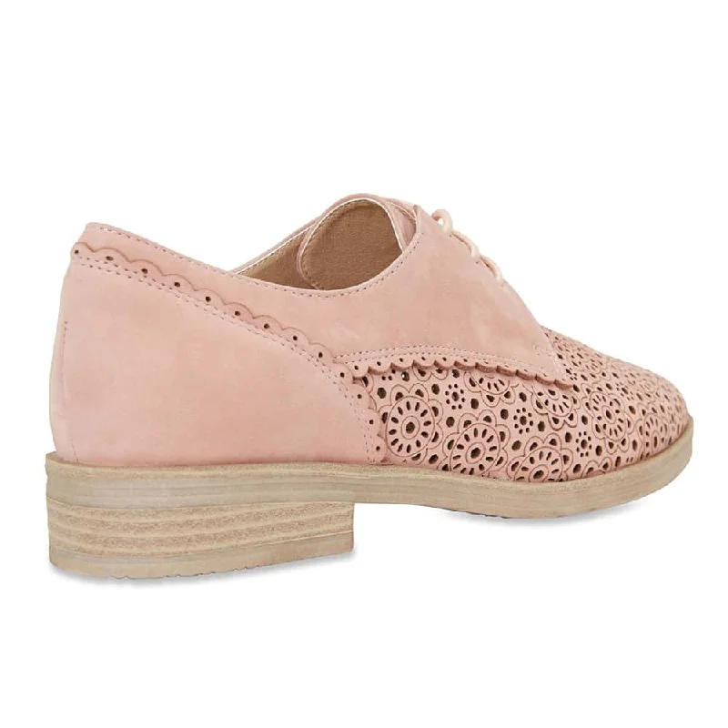 Nero Brogue in Pale Pink Nubuck