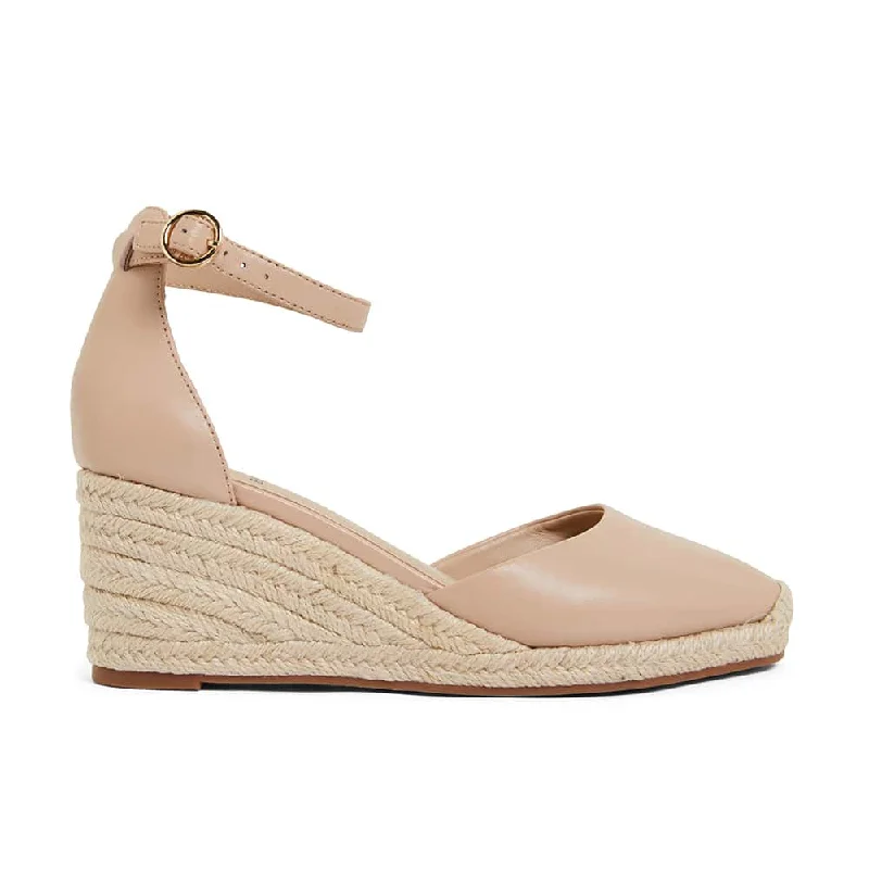 Peru Wedge in Nude Leather