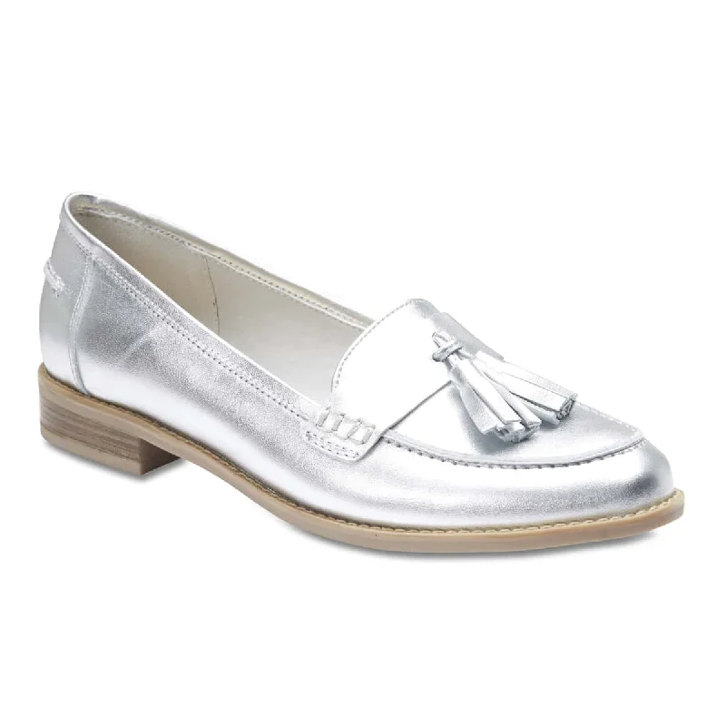 Rapture Loafer in Silver Metallic Leather