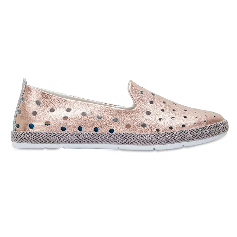 Roslyn Loafer in Rose Gold Leather