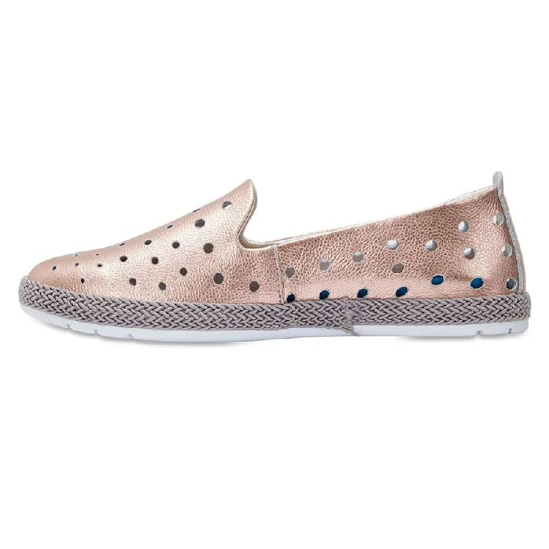 Roslyn Loafer in Rose Gold Leather