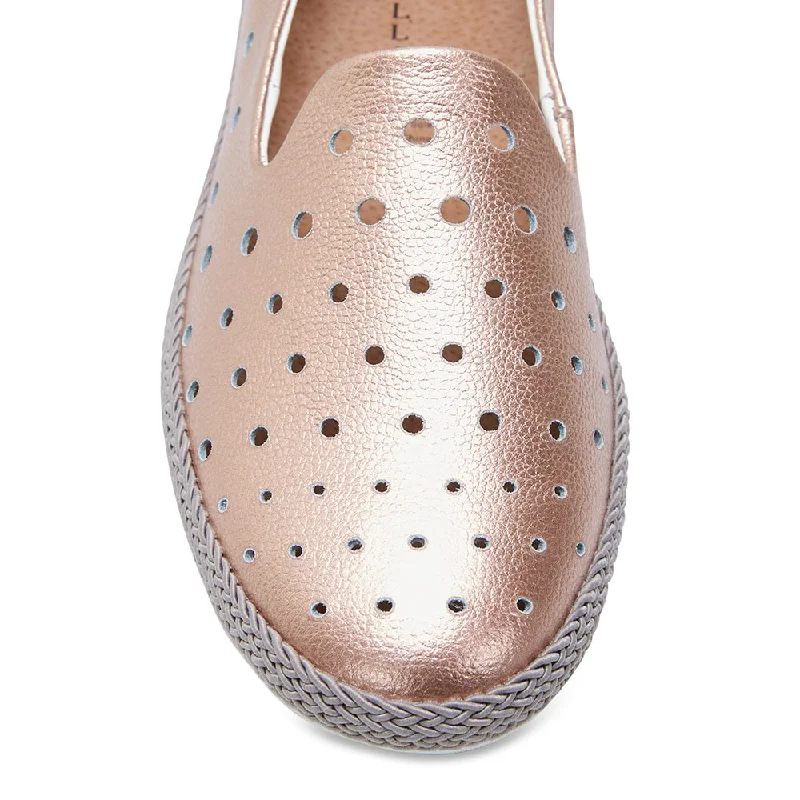 Roslyn Loafer in Rose Gold Leather