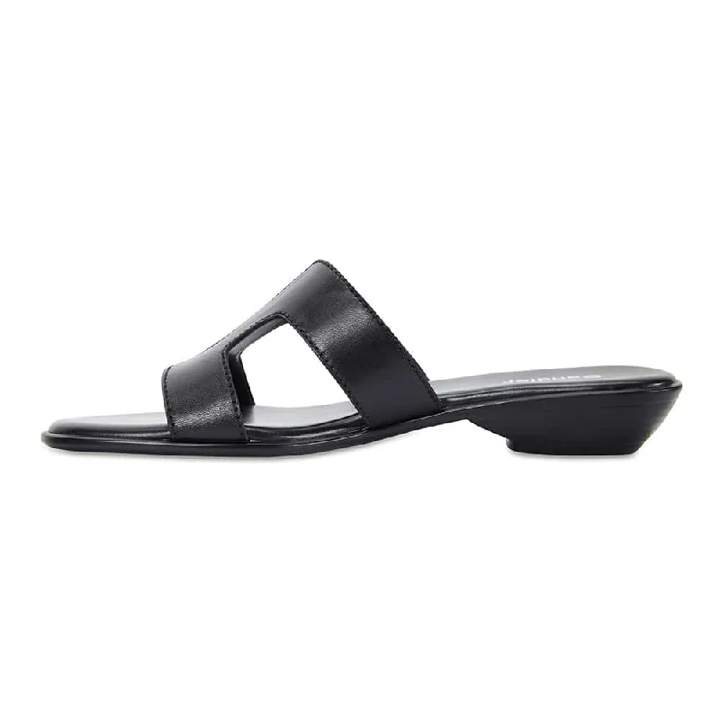 Sahara Slide in Black Leather