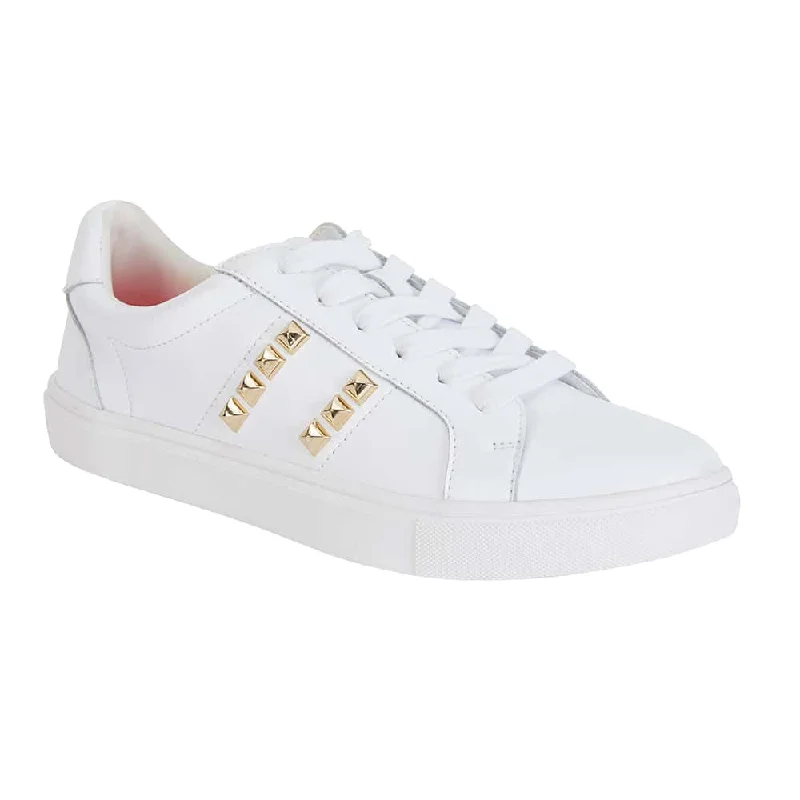 Savage Sneaker in White And Gold Leather