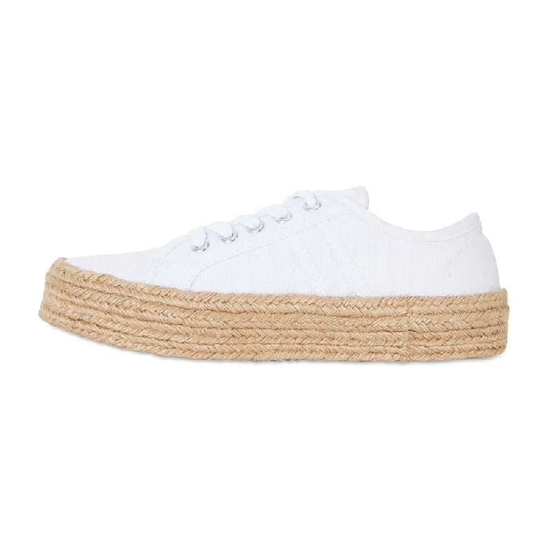 Static Sneaker in White Canvas