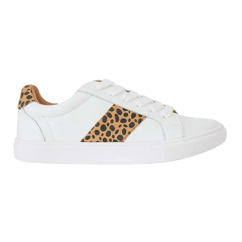 Storm Sneaker in White And Animal Print Leather