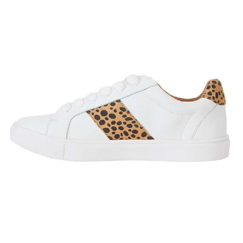 Storm Sneaker in White And Animal Print Leather