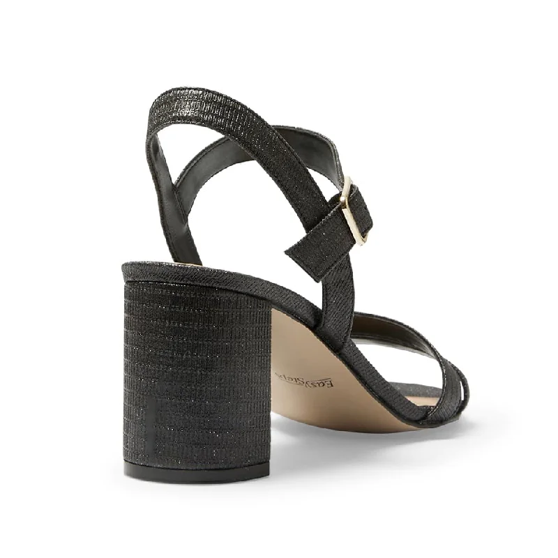 Unity Heel in Black Fabric