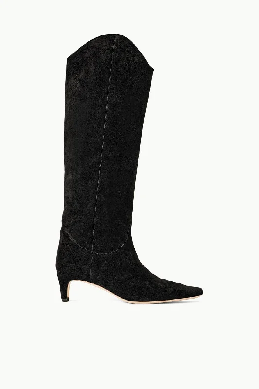 WESTERN WALLY BOOT | BLACK SUEDE