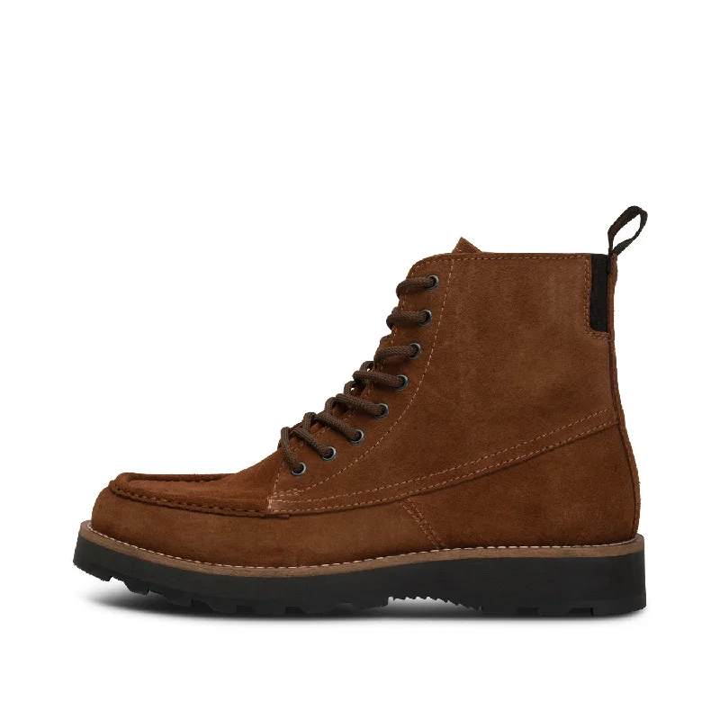 Rosco Lace Up Boot Water Repellent Suede - CHESTNUT