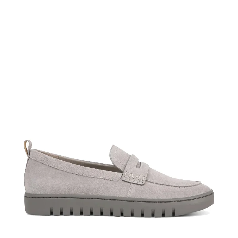 Vionic Women's Uptown Slip On Suede Loafer in Light Grey